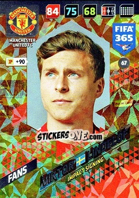 Figurina Viktor Lindlöf - FIFA 365: 2017-2018. Adrenalyn XL n. 67 - Panini