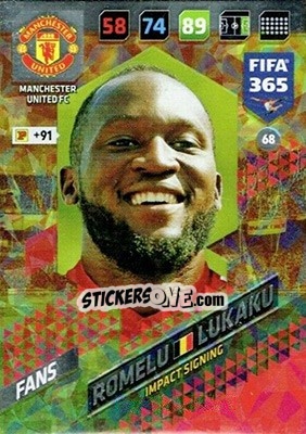 Sticker Romelu Lukaku - FIFA 365: 2017-2018. Adrenalyn XL n. 68 - Panini