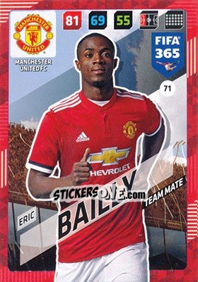 Sticker Eric Bailly - FIFA 365: 2017-2018. Adrenalyn XL n. 71 - Panini
