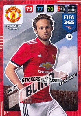 Sticker Daley Blind - FIFA 365: 2017-2018. Adrenalyn XL n. 73 - Panini