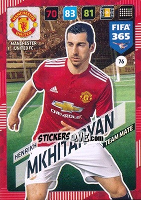 Sticker Henrikh Mkhitaryan - FIFA 365: 2017-2018. Adrenalyn XL n. 76 - Panini