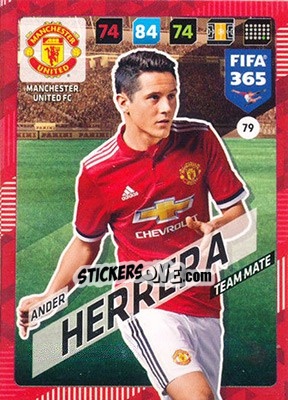 Sticker Ander Herrera - FIFA 365: 2017-2018. Adrenalyn XL n. 79 - Panini