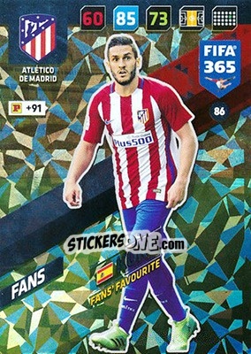 Sticker Koke - FIFA 365: 2017-2018. Adrenalyn XL n. 86 - Panini