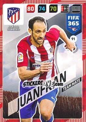 Sticker Juanfran - FIFA 365: 2017-2018. Adrenalyn XL n. 91 - Panini