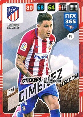 Sticker José Giménez - FIFA 365: 2017-2018. Adrenalyn XL n. 93 - Panini