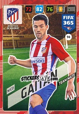 Figurina Nico Gaitán - FIFA 365: 2017-2018. Adrenalyn XL - Panini