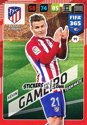 Sticker Kévin Gameiro - FIFA 365: 2017-2018. Adrenalyn XL n. 99 - Panini