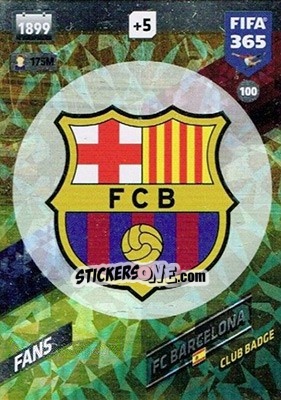 Sticker Club Badge - FIFA 365: 2017-2018. Adrenalyn XL n. 100 - Panini