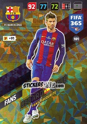 Sticker Gerard Piqué - FIFA 365: 2017-2018. Adrenalyn XL n. 101 - Panini
