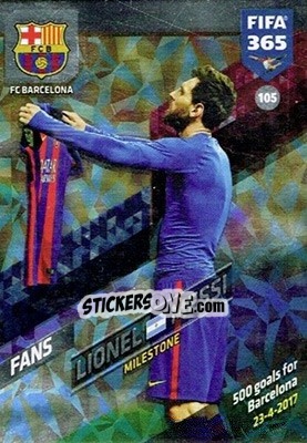 Sticker Lionel Messi - FIFA 365: 2017-2018. Adrenalyn XL n. 105 - Panini