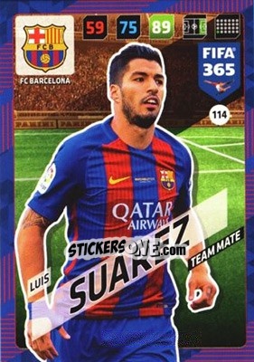 Sticker Luis Suárez - FIFA 365: 2017-2018. Adrenalyn XL n. 114 - Panini
