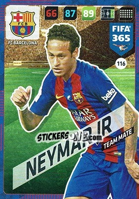 Sticker Neymar Jr. - FIFA 365: 2017-2018. Adrenalyn XL n. 116 - Panini