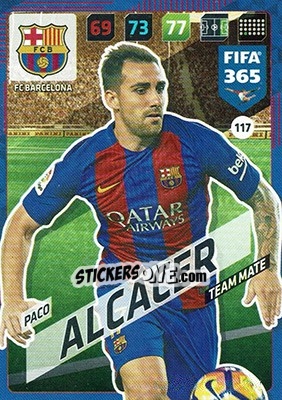 Sticker Paco Alcácer - FIFA 365: 2017-2018. Adrenalyn XL n. 117 - Panini