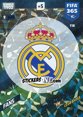 Sticker Club Badge - FIFA 365: 2017-2018. Adrenalyn XL n. 118 - Panini
