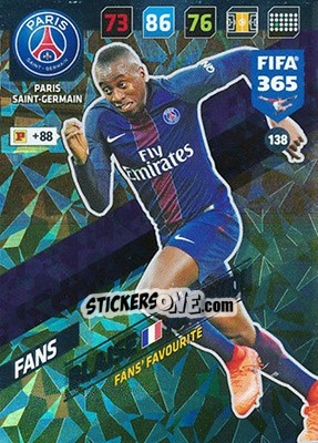 Sticker Blaise Matuidi - FIFA 365: 2017-2018. Adrenalyn XL n. 138 - Panini