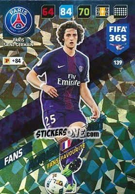 Sticker Adrien Rabiot - FIFA 365: 2017-2018. Adrenalyn XL n. 139 - Panini