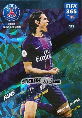 Sticker Edinson Cavani - FIFA 365: 2017-2018. Adrenalyn XL n. 141 - Panini