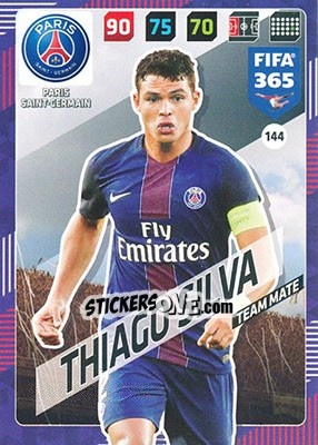 Sticker Thiago Silva - FIFA 365: 2017-2018. Adrenalyn XL n. 144 - Panini