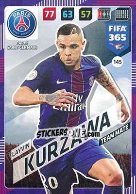 Sticker Layvin Kurzawa - FIFA 365: 2017-2018. Adrenalyn XL n. 145 - Panini