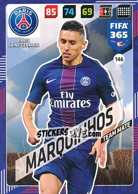 Sticker Marquinhos - FIFA 365: 2017-2018. Adrenalyn XL n. 146 - Panini