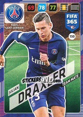 Sticker Julian Draxler - FIFA 365: 2017-2018. Adrenalyn XL n. 150 - Panini