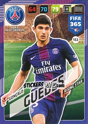 Sticker Gonçalo Guedes - FIFA 365: 2017-2018. Adrenalyn XL n. 153 - Panini