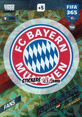Sticker Club Badge - FIFA 365: 2017-2018. Adrenalyn XL n. 154 - Panini