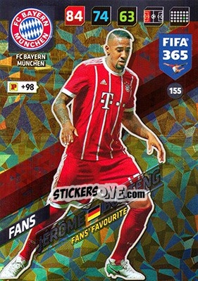 Sticker Jérôme Boateng - FIFA 365: 2017-2018. Adrenalyn XL n. 155 - Panini