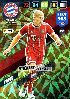 Cromo Arjen Robben - FIFA 365: 2017-2018. Adrenalyn XL - Panini