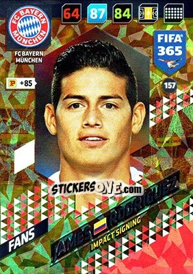 Sticker James Rodríguez - FIFA 365: 2017-2018. Adrenalyn XL n. 157 - Panini