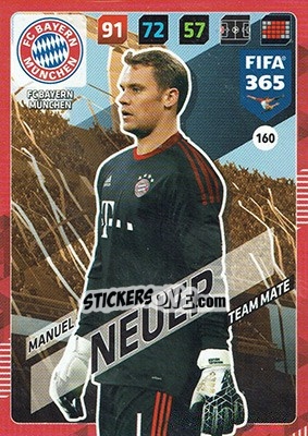 Sticker Manuel Neuer - FIFA 365: 2017-2018. Adrenalyn XL n. 160 - Panini