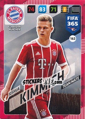 Sticker Joshua Kimmich - FIFA 365: 2017-2018. Adrenalyn XL n. 163 - Panini