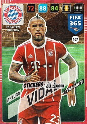 Sticker Arturo Vidal - FIFA 365: 2017-2018. Adrenalyn XL n. 167 - Panini