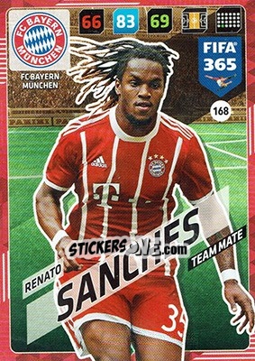 Sticker Renato Sanches - FIFA 365: 2017-2018. Adrenalyn XL n. 168 - Panini