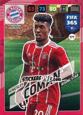 Sticker Kingsley Coman - FIFA 365: 2017-2018. Adrenalyn XL n. 171 - Panini