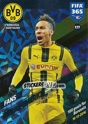 Sticker Pierre-Emerick Aubameyang - FIFA 365: 2017-2018. Adrenalyn XL n. 177 - Panini