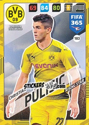 Sticker Christian Pulisic - FIFA 365: 2017-2018. Adrenalyn XL n. 183 - Panini