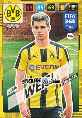 Sticker Julian Weigl - FIFA 365: 2017-2018. Adrenalyn XL n. 186 - Panini
