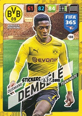 Sticker Ousmane Dembélé - FIFA 365: 2017-2018. Adrenalyn XL n. 188 - Panini