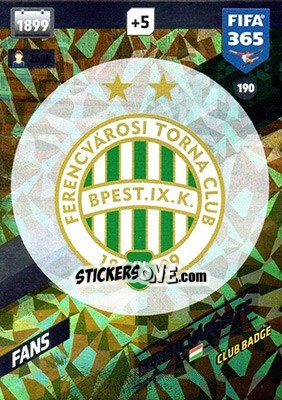 Sticker Club Badge - FIFA 365: 2017-2018. Adrenalyn XL n. 190 - Panini