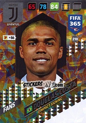 Sticker Douglas Costa - FIFA 365: 2017-2018. Adrenalyn XL n. 210 - Panini