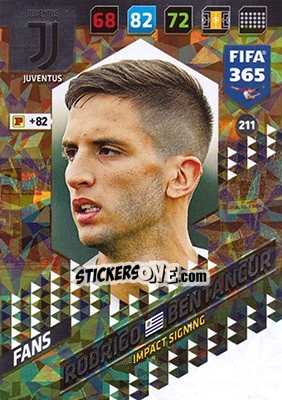 Sticker Rodrigo Bentancur - FIFA 365: 2017-2018. Adrenalyn XL n. 211 - Panini
