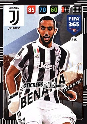 Sticker Medhi Benatia - FIFA 365: 2017-2018. Adrenalyn XL n. 215 - Panini