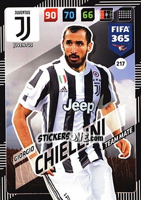 Sticker Giorgio Chiellini - FIFA 365: 2017-2018. Adrenalyn XL n. 217 - Panini