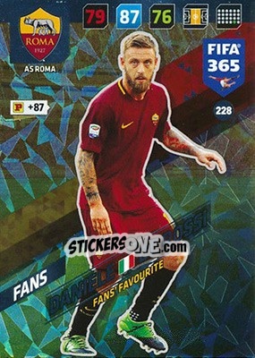 Sticker Daniele De Rossi - FIFA 365: 2017-2018. Adrenalyn XL n. 228 - Panini