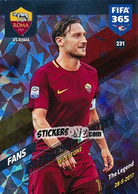 Sticker Francesco Totti - FIFA 365: 2017-2018. Adrenalyn XL n. 231 - Panini