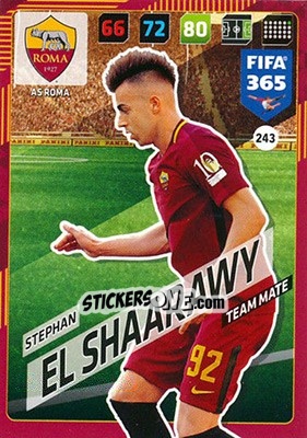 Sticker Stephan El Shaarawy - FIFA 365: 2017-2018. Adrenalyn XL n. 243 - Panini