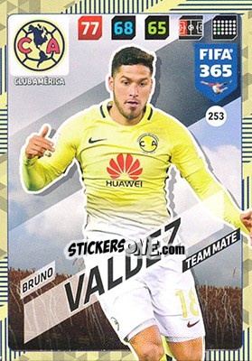 Sticker Bruno Valdez - FIFA 365: 2017-2018. Adrenalyn XL n. 253 - Panini