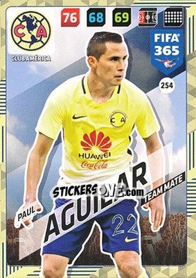 Sticker Paul Aguilar - FIFA 365: 2017-2018. Adrenalyn XL n. 254 - Panini