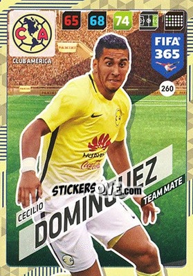 Sticker Cecilio Domínguez - FIFA 365: 2017-2018. Adrenalyn XL n. 260 - Panini